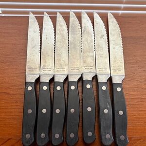 Stainless Steel Black Handle Steak Knives Set